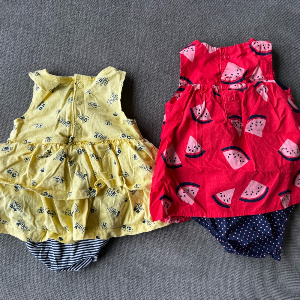 2-pack Baby Floral Dress Bodysuits - 6month